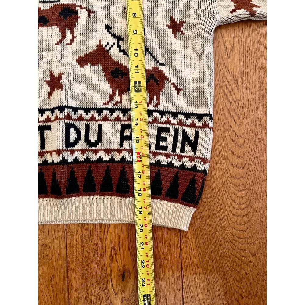 Vintage Great Plains Southwestern Horse Knit Sweater Mens M Boxy Western Graphic - Picture 8 of 11